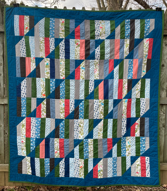 Happy Stripes Quilt in Forest Friends