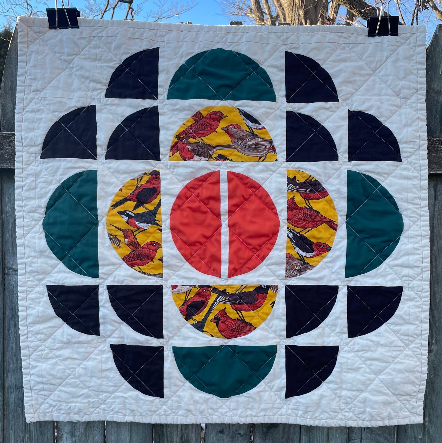 Broadcast Quilt Wall Hanging in Bird Friends