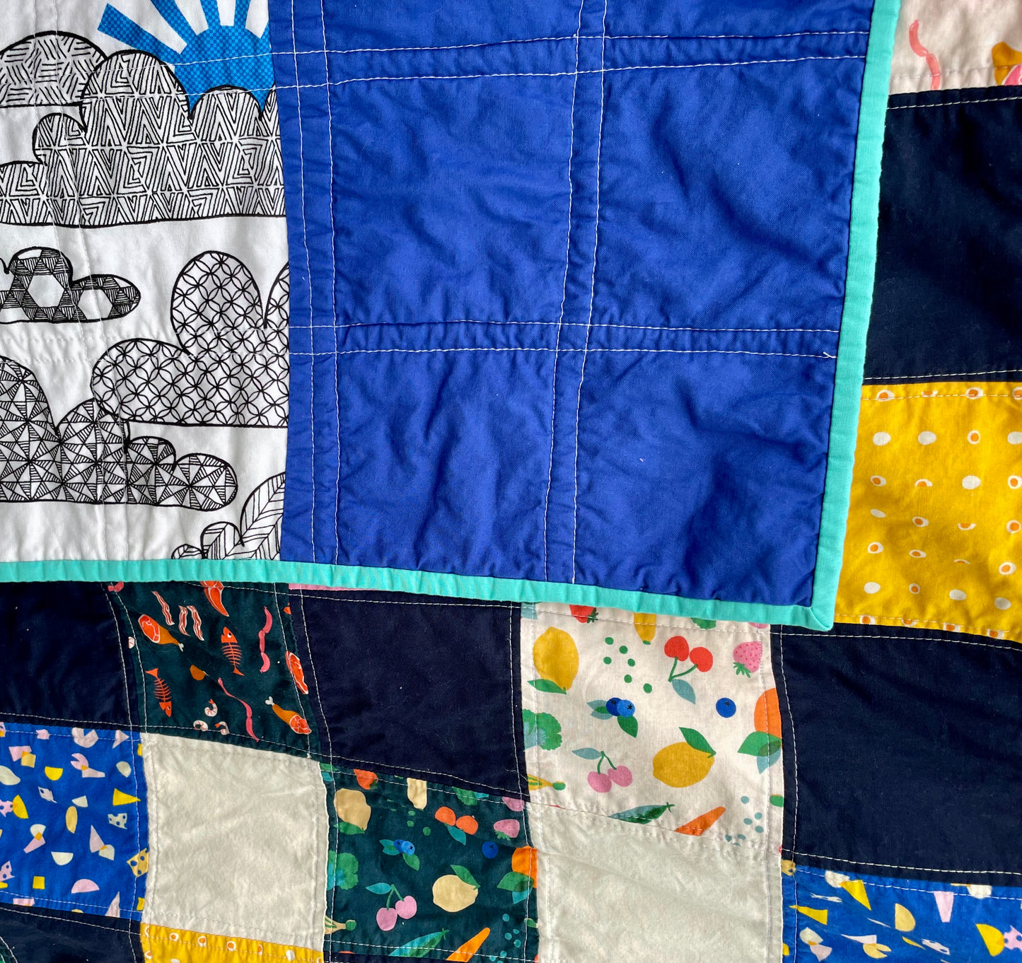 Picnic Quilt in foodie prints